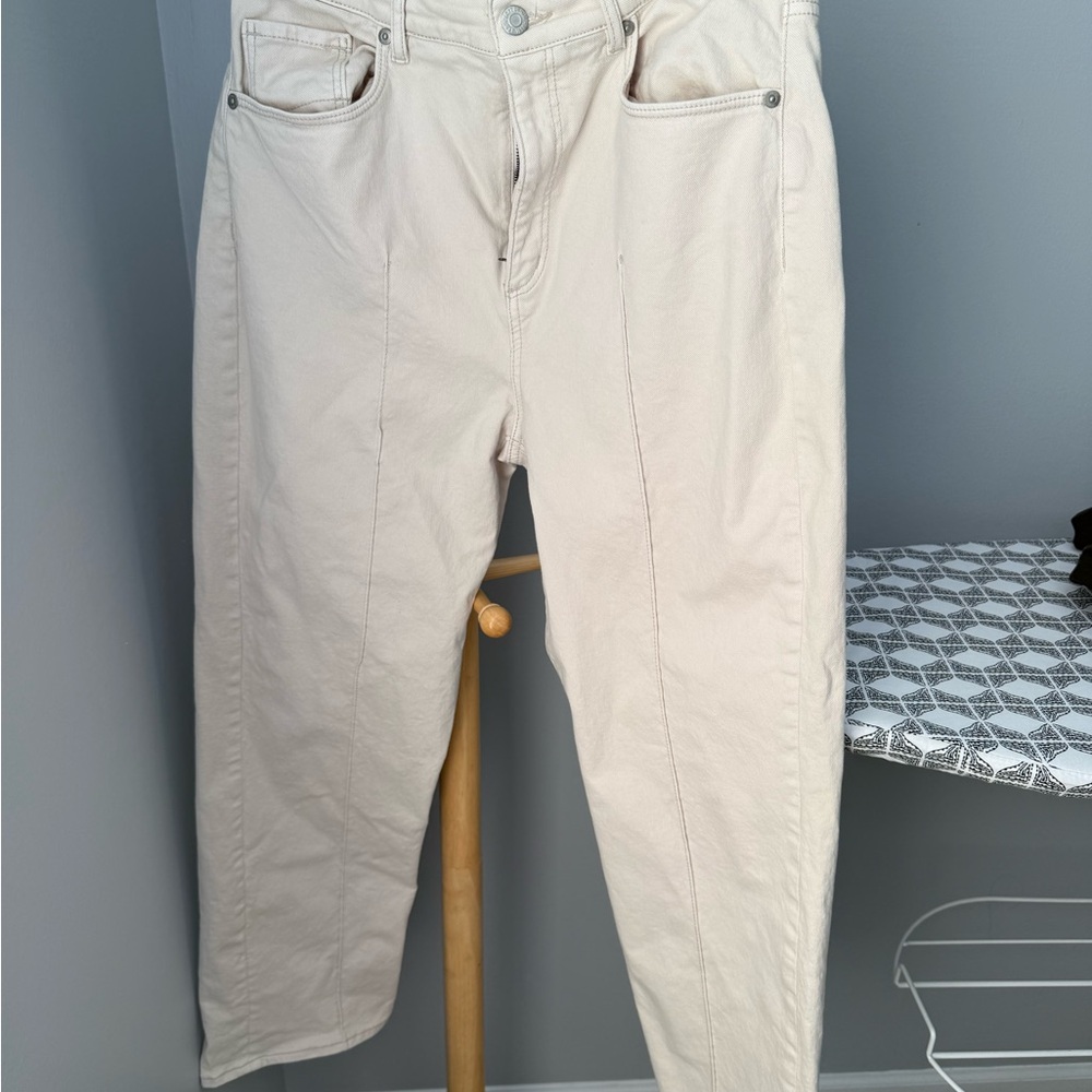LOFT Cream Straight Leg Pants